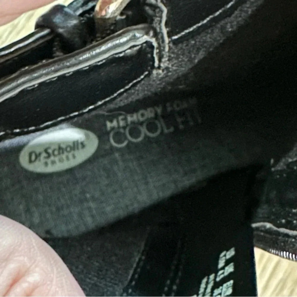 Dr. Scholl’s Daina Women’s Black Wedge Booties Memory Foam Cool Fit Size 6.5 GUC - Picture 6 of 11